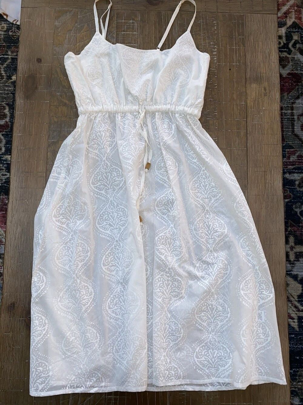 IL PAREO White Embroidered Boho Midi Dress - Size 2